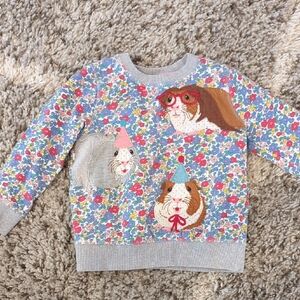 Colorful Floral Sweater with Cute Animal Design